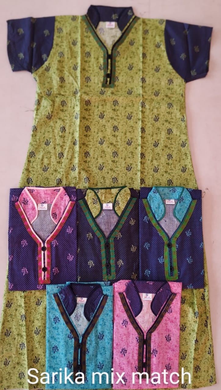 Cotton Nighty 116 Printed Nighty  Western Latest Collection Of Printed Pure Cotton Night Wear .